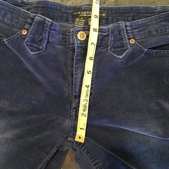 Vintage 90s Rampage Navy Velvet Low Rise Bootcut Jeans, Size 9 - Picture 15 of 16